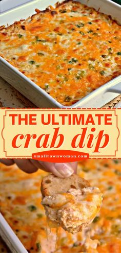 CRAB DIP, game day food, football party Easy Crab Dip 3 Ingredients, Easy Game Day Food, Baked Crab Dip, Seafood Dip, Crab Dishes, Crab Dip