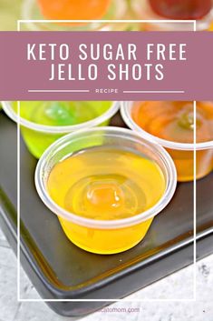 keto sugar free jello shots on a tray