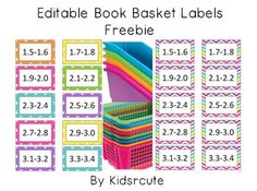 the printable book basket labels are for children to use