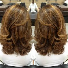 Hair Color Caramel, Medium Layered Hair, Caramel Hair, Shoulder Length Hair Cuts, Long Brown Hair, Ombre Hair Color