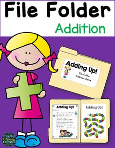 Like using file folder games, but wish they could be played more than once? Then this reusable file folder addition set is perfect for games, centers, or cooperative work in your classroom! To win, students roll dice (or flip cards) to create addition problems and follow the game board from start to finish! Math File Folder Games For Kindergarten, Addition Games, File Folder Games, Folder Games, Flip Cards, Game Board, File Folder, Fun Math, Math Games