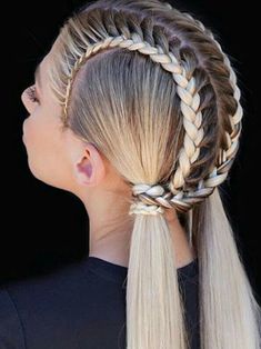 Peinados Hair Styles, Hair Braid Videos, A Ponytail, Braided Hairstyles Easy, Easy Hairstyles For Long Hair, Braids For Long Hair, Kids Hairstyles