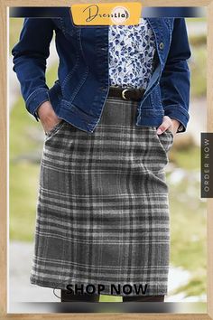 Checkered/plaid Vintage Cotton-blend Skirt Plaid Midi Skirt For Fall, Casual Plaid Midi Skirt, Plaid Midi Skirt Casual Style, Spring Plaid Pencil Skirt, Plaid Lined Skirt For Workwear, Plaid Relaxed Work Skirt, Plaid Midi Skirt With Lining, Plaid Midi Skirt With Lined Detail, Plaid Skirted Bottoms With Lined Skirt