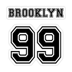 the number 99 in black and white with the word brooklyn on it's back