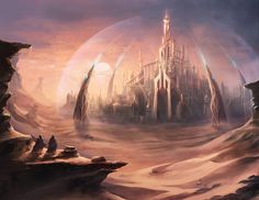 FANTSY DESERT CITY | Desert City by mrainbowwj Scifi Desert City, Fantasy Desert City, Desert Castle, Desert Cities, Desert City, Desert Ideas, Rpg Map, My Fantasy World, Infinite Possibilities