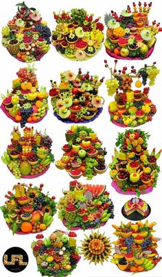 a bunch of different types of fruits and vegetables on display with the caption's description below