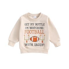 PRICES MAY VARY. 🏈Material: 95% High quality cotton + 5% spandex blend. High quality toddler baby boy football outfit, cute, soft and safe, stretchy, comfortable and breathable. Best fall gift for your little one 🏈Design: Finest football outfit for toddler boy girl. 2024 Fashion football print! Long sleeve, crew neck. Become a cute boy/girl on football game day. Perfect baby boys football sweatshirt. 🏈Occasion:Perfect toddler baby girls football outfits, go to watch football game with daddy, Girls Football Outfit, Baby Football Outfit, Newborn Football, Baby Boy Football, Toddler Football, Football Onesie, Baby Football, Football Outfit, Football Baby Shower