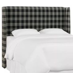 Skyline Furniture Wingback Headboard Barnegat Plaid Black Sea Studded Headboard, Button Tufted Headboard, Trend Fabrics, Metal Headboard, Skyline Furniture, Wingback Headboard, Wood Headboard, Metal Bed Frame, Bedroom Furniture Beds