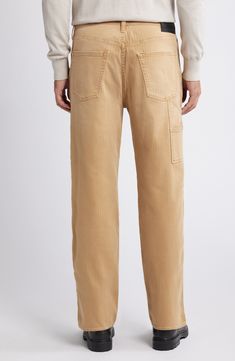 Traditionally rugged workwear gets a refined upgrade with streamlined utility pants made from Japanese cotton twill with light stretch and cut in a straight-leg silhouette. 30" inseam; 18" leg opening; 12 1/4" front rise Zip fly with button closure Front patch pockets 99% cotton, 1% elastane Machine wash, tumble dry Made in the USA of imported fabric Straight Leg Cargo Bottoms For Workwear, Utility Style Full Length Work Pants, Full Length Cargo Jeans For Workwear, Straight Bottoms With Patch Pockets For Work, Straight Workwear Bottoms With Patch Pockets, Utility Cargo Style Straight Leg Work Pants, Utility Work Pants With Cargo Style Straight Leg, Utility Work Pants With Patch Pockets, Straight Leg Chinos With Cargo Pockets