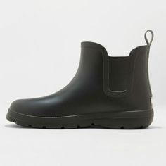 Men's Totes Cirrus Chelsea Rainboots - Black 10 Modern Waterproof Rain Boots With Round Toe, Modern Round Toe Waterproof Rain Boots, Mens Black Rain Boots, Slip-resistant Rain Boots With Round Toe, Black Slip-resistant Round Toe Rain Boots, Tire Rubber-trimmed Leather Chelsea Boots, Leather Chelsea Boots With Rubber Sole, Medium Width, Ankle Rain Boots, Chelsea Rain Boots