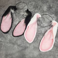 Bunny Tail Plug, Bunny Ears Aesthetic, Fawn Costume, Floppy Bunny Ears, Black Bunny Ears, Bunny Ears And Tail, Floppy Bunny, Vtuber Design, Fnaf Crafts