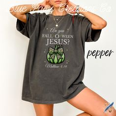 Holiday Gifts, Christmas Gifts, Gifts for Girls, Gifts for Women, Baptism Gifts, Christian Gifts Thanksgiving  Comfort Colors® Christian Shirts  Ideal for: Witnessing Gift, Birthday gifts, Matching group shirts, Baptism gifts, Holidays and special occasions gifts 🌸Welcome to Blue Paws Creations Co.! Comfort Colors® 1717 Tee - Christ-Centered Design, 100% Ring-Spun US Cotton, Durable & Comfortable ✔️👚Product Description: Experience ultimate comfort and timeless style with the Comfort Colors® 17 Jesus Thanksgiving Shirts, Christian Halloween, Jesus Gifts, Fall O, Funny Pumpkins, Jesus Shirt, Religious Shirt, Group Shirts, Baptism Gifts