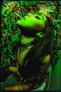 Maggie Lindemann, Long Hair, A Woman, Vogue, Wall, Green, Red, Hair