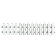 a white picket fence on a white background