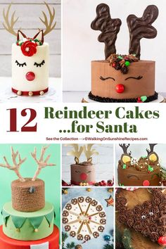 twelve reindeer cakes for santa with text overlay