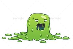 a cartoon green monster with its mouth open