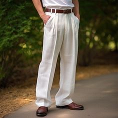 Season:Spring  Summer; Fabric:Linen Cotton Blend; Gender:Men's; Style:Fashion,Basic; Occasion:Casual,Daily,Holiday; Fit Type:Regular Fit; Function:Comfort,Breathable; Waistline:Mid Waist; Pattern:Plain; Design:Straight Leg,Pleats,Front Pocket; Brand:OUKU; Pants Type:Summer Pants,Linen Pants,Trousers; Fly Type:Button; Front page:FF; Listing Date:01/03/2024; Hips:; Length:; Waist:; Fit US Size: Mens Summer Trousers, Linen Trousers Men, Mens Linen Pants, Summer Trousers, Pants Linen, Cotton Linen Pants, Mens Linen, Mens Pants Fashion, Graduation Outfit