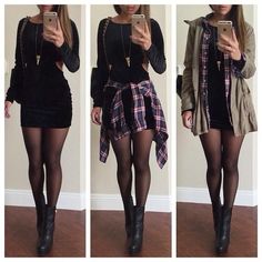 Military Style Dress, Vestiti Edgy, Mode Swag, Pastel Outfit, Heidi Klum, Edgy Outfits, Black Tights, Looks Style