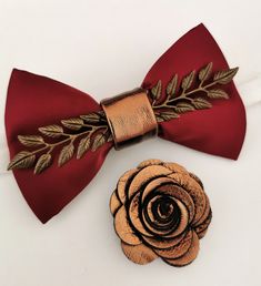 Gold Satin Bow For Gift, Satin Bow Tie As Gift, Satin Bow For Gift, Red Bow Tie For Wedding, Burgundy Tuxedo, Groomsmen Gift Set, Groom Bowtie, Prom Suit, Tuxedo Accessories