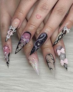 Nail Art Trends, Exotic Nails, Pretty Gel Nails, Really Cute Nails, Latest Nail Art, Soft Nails, Bling Acrylic Nails, Kawaii Nails, Pink Acrylic Nails