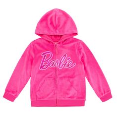 Get ready for an adventure in the Dreamhouse and embrace Barbie's amazing sense of style with this cute, comfy and stylish Barbie outfit! This soft velour outfit comes in a choice of zip-up hoodie and jogger pants for toddler, kids, and adults and hooded jumpsuit for babies and features pink sequin artwork of the iconic Barbie logo and icon that any Barbie fan will love to wear! With sizes for the whole family, this fashionable family matching Barbie outfit is perfect for both you and your littl Hoodie And Pants Outfit, Velour Outfit, Happy Attitude, Velour Outfits, Hooded Jumpsuit, Halloween Jars, Hoodie And Pants, Barbie Logo, Hoodie Pants