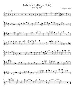 Isabella's Lullaby (Flute) Flute Sheet Music Disney, Anime Sheet Music, Disney Sheet Music, Easy Sheet Music