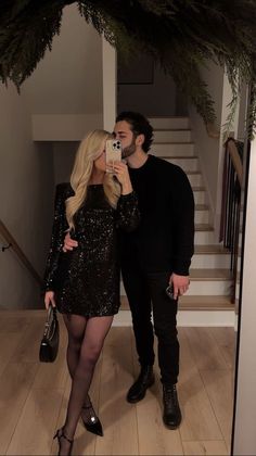 Couple Holiday Party Outfits, Nutcracker Date Night Outfit, Xmas Night Out Outfit, Winter Party Aesthetic Outfit, New Year Dress Ideas Nye Party, Day Time Holiday Outfits, Chic Winter Wedding Guest Outfit, Matching New Years Eve Outfits Couple, Casino Christmas Party Outfit