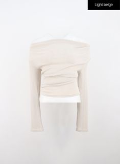 wide-neck-off-shoulder-tee-in308 / Light beige Versatile Off-shoulder Top For Fall, Versatile Long Sleeve Neutral Top, Cream Off-shoulder Top For Fall, Versatile Beige Stretch Top, Off-shoulder Tops For Spring Layering, Spring Off-shoulder Tops For Layering, Beige Off-shoulder Tops For Fall, Spring Layering Off-shoulder Tops, Versatile Fitted Beige Top