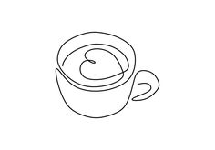 a line drawing of a cup of coffee