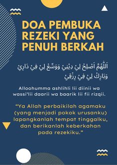 an advertisement with the words doa pembuk rezeki yang peng penuh berkah