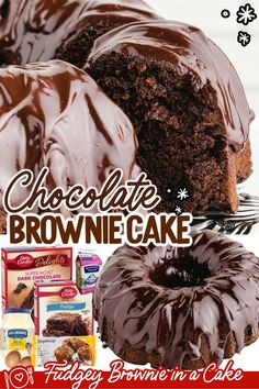 Chocolate Brownie Cake Chocolate Cake Mix Brownies, Cake Mix Fudge, Chocolate Cake Mix Recipes, Cake Mix Brownies, Fluffy Chocolate Cake, Ultimate Chocolate Cake