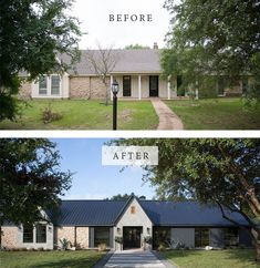 before and after photos of a house