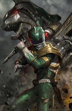 ArtStation - POWER RANGERS, Carlos Dattoli Power Ranger, Power Rangers, Iphone Wallpaper, Iphone, Green, Red, Gold