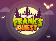 the logo for grumpy frank's quest, which is featured in an animated video game