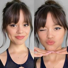 Curtain Bangs Jenna Ortega, Bangs Inspiration, Wispy Bangs, Fringe Hairstyles, Long Hair With Bangs, Haircuts With Bangs, Jena, Jenna Ortega