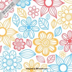 an image of colorful flowers on white paper with silver foil sticker in the middle