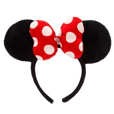 Minnie brings her signature style to this classic ear headband. The padded satin bow features an allover red and white polka dot design which stands out against the soft black fluffy ears. It will add character to any outfit. Minnie Headband, Minnie Mouse Headband, Minnie Mouse Ears Headband, Minnie Bow, Minnie Mouse Bow, Disney Bounding, Mickey Mouse Ears, Minnie Mouse Ears, Disney Ears