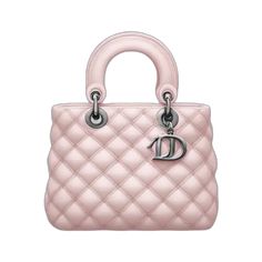 a pink handbag with the letter d on it