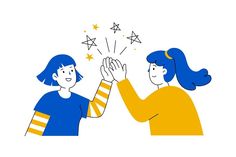 two people are holding hands with stars coming out of their palms and pointing them at each other