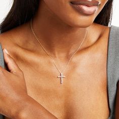 Rich in spiritual significance, this beautiful cross necklace is one they'll cherish for years to come. Sparkling lab-created round diamonds create the classic, yet modern silhouette. Crafted in 14K Yellow Gold The lab-grown diamonds are independently certified. Total Diamond Weight is 1/2 ct tw 18 inch cable chain Lobster clasp From the Lab-Grown Diamonds by KAY collection. Beautiful Cross, Lab Created Diamonds, Cable Chain, Lab Grown, Lab Grown Diamonds, Lobster Clasp, Round Diamonds, Cross Necklace, Lab