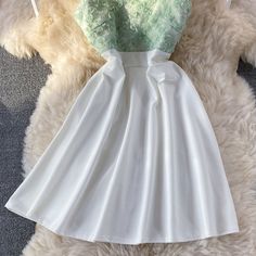 Materials: other Size: m, l Color: white, black Stand Collar, Tulle Skirt, Strapless Dress, White Black, High Waist, Color White, High Waisted, Collar, White