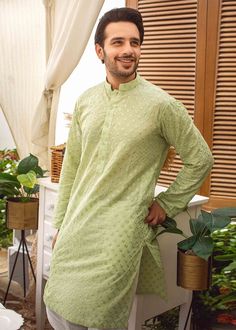 Schiffli Kurta, Ansab Jahangir, Mens Kurta Pajama, Wedding Kurta For Men, Kurta Pajama Men, Wedding Dresses Men Indian, Gents Kurta, Kurta Men, White Pajamas