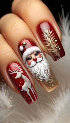 Theme Nail Art, Festive Holiday Nails, Festive Nail Art, Christmas Nail Art Designs, Holiday Nail Art, Fall Nail Art, Festival Nails