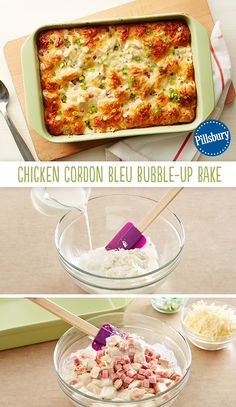 the chicken cordon bubble - up bake is ready to be baked