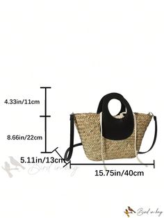 Bird in Bag - Two-Tone Straw Bag with Stylish Design, Perfect for Summer Beach Trips Summer Bucket Bag With Removable Pouch, Summer Straw Bag With Removable Pouch And Double Handle, Trendy Summer Bucket Bag With Removable Pouch, Eco-friendly Summer Bucket Bag With Removable Pouch, Summer Straw Bag With Removable Pouch, Trendy Straw Bag With Removable Pouch For Vacation, Summer Bucket Bag With Removable Pouch For Vacation, Summer Vacation Bucket Bag With Removable Pouch, Summer Crossbody Beach Bag For Daily Use