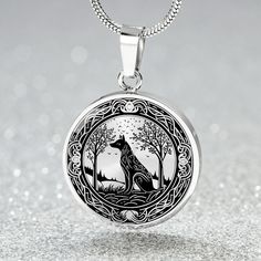 "Purchase This Best-Seller Celtic Wolf Charm Pendant Necklace and We Guarantee It Will Exceed Your Highest Expectations! ➜ Our patent-pending jewelry is made of high quality surgical steel with a graphic image that's printed directly onto the steel surface and includes an 18k gold finish option. It is a graphical image and its not meant to be viewed close up. The Image Is more pixelated and less shiny than it appears in the photos. There is NO Gems in our products. Optimal View Range is one foot away. ➜ Our jewelry is personalized in the U.S.A by awesome working moms just like yours! We hire and train working mothers and pay a living wage. We are proud to support strong communities and keep jobs in America! This Jewelry Item Is the Perfect Keepsake! Whether for Yourself or a Loved One. ➜ I Spiritual Engraved Dog Tag Jewelry, Symbolic Medallion Necklace With Engraving Option, Personalized Round Pendant Necklace For Collectors, Symbolic Engraved Dog Tag Jewelry, Symbolic Engraved Dog Tag Necklace, Etched Necklaces For Commemoration, Etched Round Necklaces For Commemoration, Round Etched Necklaces For Commemoration, Black Engraved Jewelry For Personalized Gift