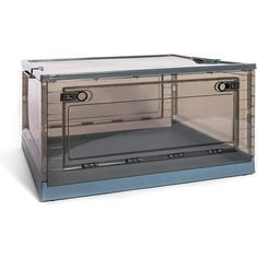 an oven is shown with the door open and it's glass doors are closed