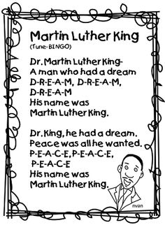 the martin luther king poem is outlined in black and white, with an outline of martin luther