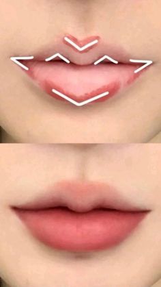 Lip Makeup Small Lips, Cute Lipstick Korean, Heart Shaped Lips Korean, Lip Makeup Tutorial Small Lips, Korean Lip Tutorial, Korean Lipstick Tutorial, Small Lips Makeup, Korean Lips Tutorial, Korean Lip Makeup