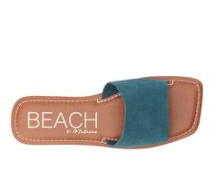 Suede upper, Slip on for easy entry,0.25\ flat heel, Open square toe, Lightly padded insole, Man Made outsole, Classic one-band slide design | Women's Beach by Matisse Bali Sandals in Teal Size 9 Synthetic Square Toe Sandals For Vacation, Adjustable Square Toe Sandals For Beach, Summer Beach Slides With Square Toe, Casual Square Toe Slides For Summer, Spring Beach Slides With Square Toe, Square Toe Slides For Beach In Spring, Trendy Square Toe Beach Sandals, Square Toe Synthetic Sandals For The Beach, Shoe Carnival